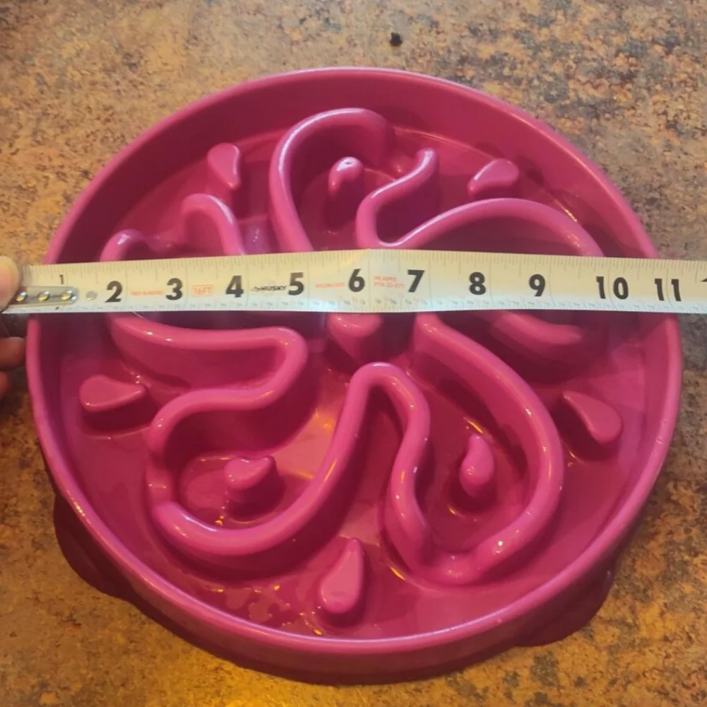 Large Pink Slow Feeder Dog Bowl